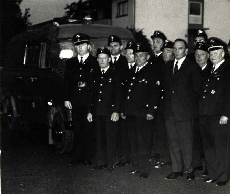 16. Juli 1966: Fahrzeugübergabe und Ernennung zum Ehrenkommandanten der Freiw. Feuerwehr Palmbach